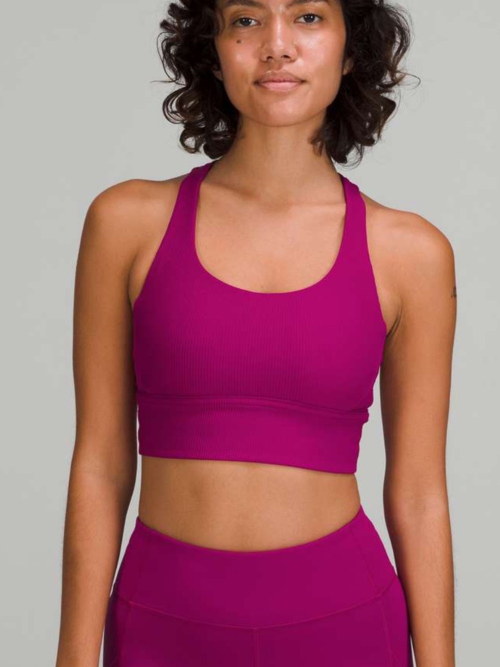 Lululemon Energy Longline Bra Ribbed Luxtreme *Medium Support, Magenta